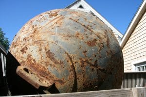 Huge rusted sphere