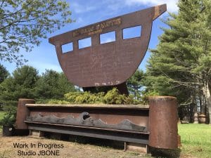 Steel transom of the El Faro container ship with the names of all 33 seafarer penciled in