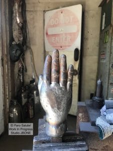 steel version of a woman's hand