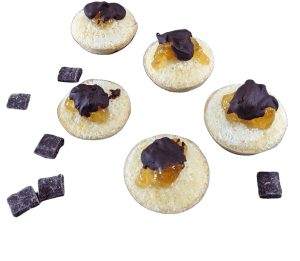 Java Cakes with Apricot jam and melted chocolate on top - Only Safe Desserts - Robin G Coles