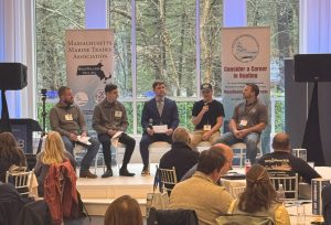 panel discussion with two students and teachers from vocational schools at the business of boating (BOB) conference 2024